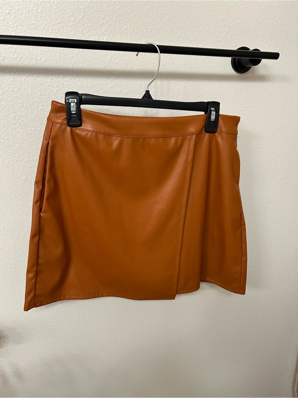 a new day Faux Leather Mini Skirt in Cognac Brown